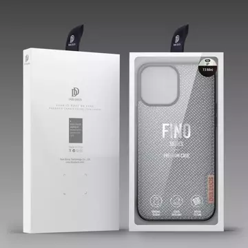 Kryt puzdra Dux Ducis Fino pokrytý nylonovým materiálom iPhone 13 mini šedý