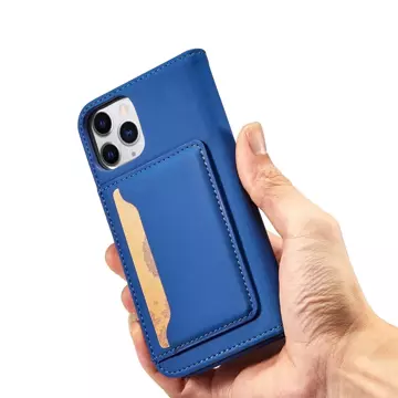 Magnet Card Case pre iPhone 12 Pro obal na karty peňaženka stojan na karty modrý