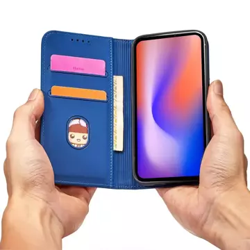 Magnet Card Case pre iPhone 12 Pro obal na karty peňaženka stojan na karty modrý