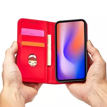 Magnet Card Case pre iPhone 12 obal na karty peňaženka stojan na karty červený