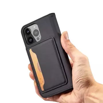 Magnet Card Case pre iPhone 13 obal na karty peňaženka stojan na karty čierny