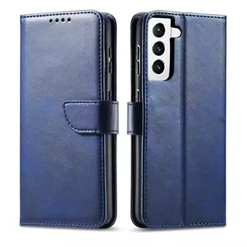 Magnet Case elegantný kryt puzdra s chlopňou a funkciou stojančeka pre Samsung Galaxy S22 (S22 Plus) modrý