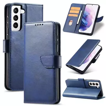 Magnet Case elegantný kryt puzdra s chlopňou a funkciou stojančeka pre Samsung Galaxy S22 (S22 Plus) modrý