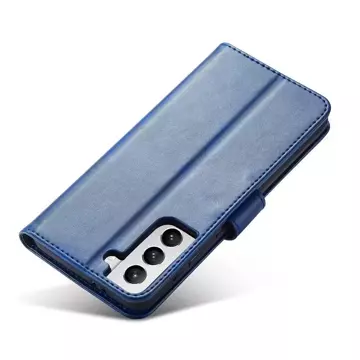 Magnet Case elegantný kryt puzdra s chlopňou a funkciou stojančeka pre Samsung Galaxy S22 (S22 Plus) modrý