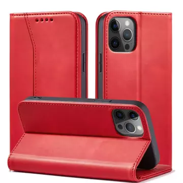 Magnet Fancy Case Case pre iPhone 12 Pro Max Pouch Wallet Card Holder Red