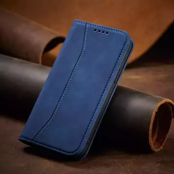 Magnet Fancy Case pre iPhone 13 Pro obal na karty peňaženka stojan na karty modrý