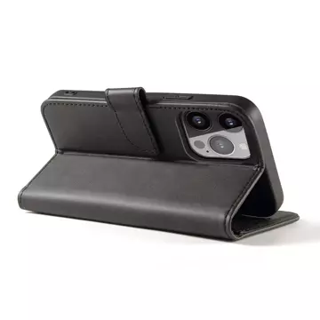 Magnet Phone Case pre iPhone 13 Pro Max elegantné puzdro s flipovým krytom a funkciou stojana čierne
