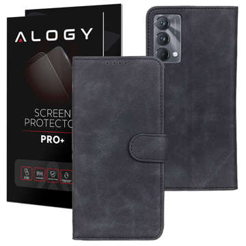 Magnetické kožené uzavreté puzdro Wallet Alogy pre Realme GT Master Edition Global Black Glass