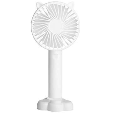 Malý ventilátor Mini stolný ventilátor Prenosný ručný bezdrôtový tichý 3W USB biely