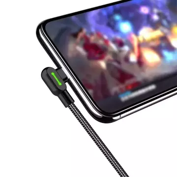 Mcdodo CA-5280 LED uhlový kábel USB na USB-C, 0,5 m (čierny)