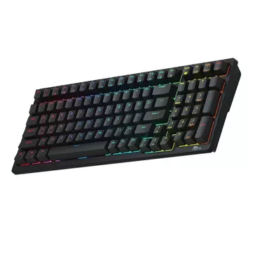 Mechanická klávesnica Royal Kludge RK98 RGB, červený spínač (čierny)