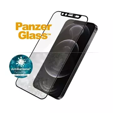 Mikrofraktúra PanzerGlass E2E pre iPhone 12/ 12 Pro CamSlider Case Friendly Antibakteriálne čierna/čierna