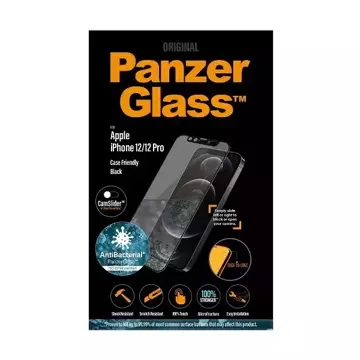 Mikrofraktúra PanzerGlass E2E pre iPhone 12/ 12 Pro CamSlider Case Friendly Antibakteriálne čierna/čierna