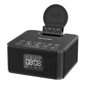Nabíjací Bluetooth reproduktor AWEI Y332 indukčná čierna/čierna