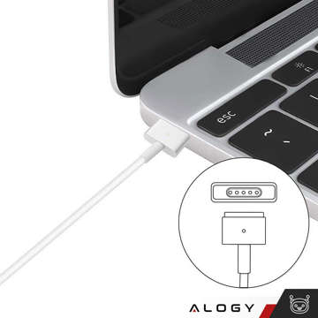 Nabíjačka Alogy Nabíjačka pre MacBook Nabíjačka Apple MacBook MagSafe 2 typu T 60 W biely