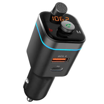 Nabíjačka do auta handsfree sada Alogy FM Transmitter Bluetooth 5.0 USB kľúč QC 3.0 USB-C PD 18W