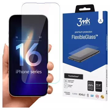 Netrieštivé hybridné sklo pre Apple iPhone 16 3mk FlexibleGlass ochranné sklo na displej Glass 7h