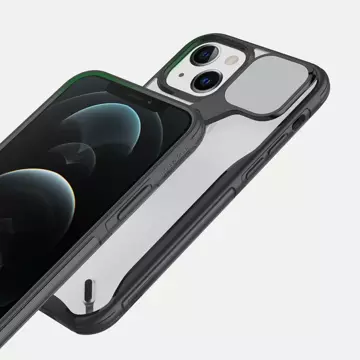 Nillkin Cyclops Case Odolné puzdro s krytom fotoaparátu a skladacím stojanom pre iPhone 13 modrý