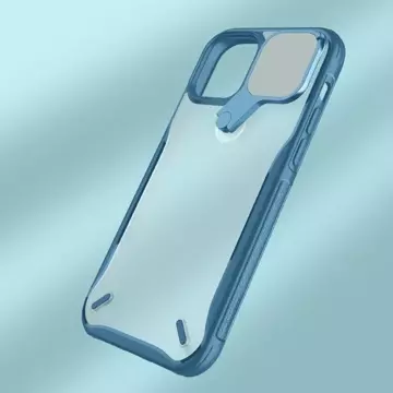 Nillkin Cyclops Case Odolné puzdro s krytom fotoaparátu a skladacím stojanom pre iPhone 13 modrý