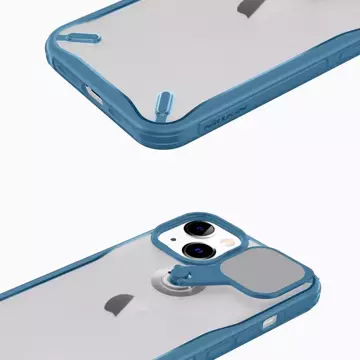 Nillkin Cyclops Case Odolné puzdro s krytom fotoaparátu a skladacím stojanom pre iPhone 13 modrý