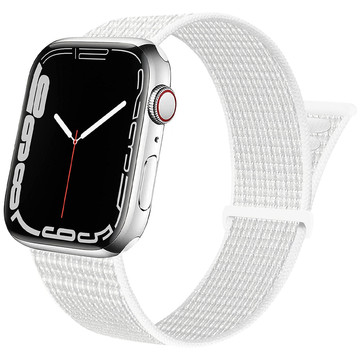 Nylonový remienok Alogy so suchým zipsom pre Apple Watch 1/2/3/4/5/6/7/8/SE (38/40/41 mm) biely