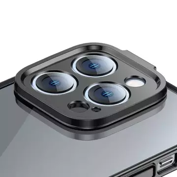 Ochranná sada Baseus Glitter priehľadné puzdro a tvrdené sklo pre iPhone 14 Pro Max (čierne)