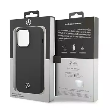 Ochranné puzdro Mercedes MEHCP14LSILBKpre Apple iPhone 14 Pro 6,1" čierne/čierne pevné puzdro Silicone Line