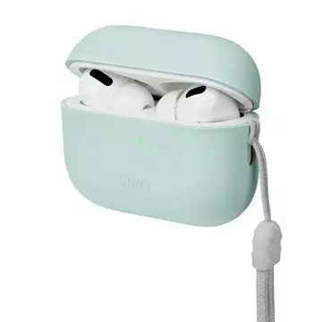 Ochranné puzdro na kryt slúchadiel UNIQ Lino AirPods Pro 2 gen Silicone mint/mint green