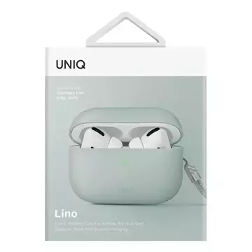 Ochranné puzdro na kryt slúchadiel UNIQ Lino AirPods Pro 2 gen Silicone mint/mint green