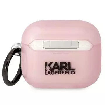 Ochranné puzdro na slúchadlá Karl Lagerfeld na kryt Airpods 3 ružový/ružový Ikonik Choupette