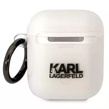 Ochranné puzdro na slúchadlá Karl Lagerfeld pre AirPods 1/2 kryt priehľadný Karl`s Head