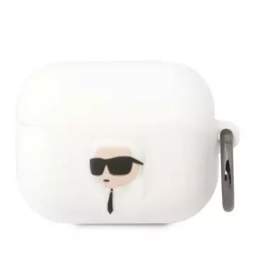 Ochranné puzdro na slúchadlá Karl Lagerfeld pre kryt AirPods Pro bielo/biely Silikón Karl Head 3D