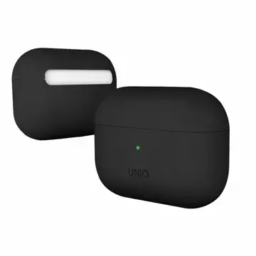 Ochranné puzdro na slúchadlá UNIQ Lino puzdro na Apple AirPods Pro Silicone black/atrament black