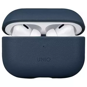 Ochranné puzdro na slúchadlá UNIQ Terra pre AirPods Pro 2. generácie z pravej kože modrá/vesmírna modrá