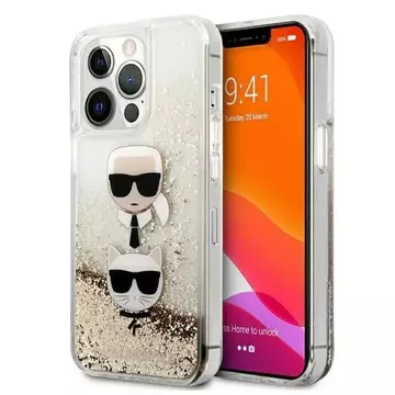 Ochranné puzdro na telefón Karl Lagerfeld KLHCP13LKICGLD pre Apple iPhone 13 Pro / 13 6,1" zlato/zlaté pevné puzdro Liquid Glitter Karl