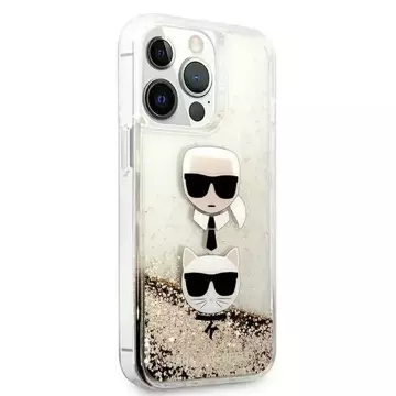 Ochranné puzdro na telefón Karl Lagerfeld KLHCP13LKICGLD pre Apple iPhone 13 Pro / 13 6,1" zlato/zlaté pevné puzdro Liquid Glitter Karl