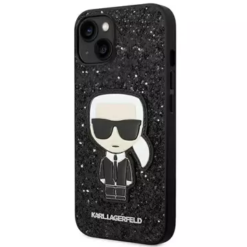 Ochranné puzdro na telefón Karl Lagerfeld KLHCP14MGFKPK pre Apple iPhone 14 Plus 6,7" pevné puzdro čierne/čierne Glitter Flakes Ikonik