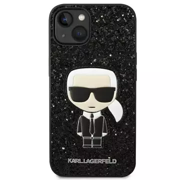 Ochranné puzdro na telefón Karl Lagerfeld KLHCP14MGFKPK pre Apple iPhone 14 Plus 6,7" pevné puzdro čierne/čierne Glitter Flakes Ikonik