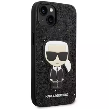 Ochranné puzdro na telefón Karl Lagerfeld KLHCP14MGFKPK pre Apple iPhone 14 Plus 6,7" pevné puzdro čierne/čierne Glitter Flakes Ikonik