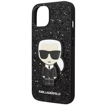 Ochranné puzdro na telefón Karl Lagerfeld KLHCP14MGFKPK pre Apple iPhone 14 Plus 6,7" pevné puzdro čierne/čierne Glitter Flakes Ikonik