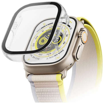 Ochranné puzdro s ochranným puzdrom Glass Alogy 2v1 prekrývacie puzdro pre Apple Watch Ultra 49 mm priehľadné