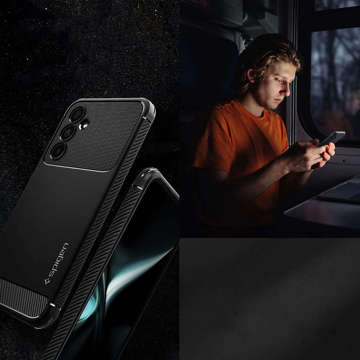 Ochranný kryt na telefón Spigen Rugged Armor pre Samsung Galaxy A54 5G Matte Black Glass