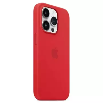 Originálne ochranné puzdro Apple Phone Case MPTM3ZM/A pre Apple iPhone 14 Pro 6,1" MagSafe červené/červené silikónové puzdro