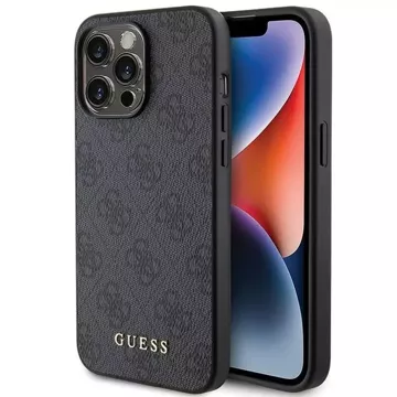 Originálne puzdro GUESS Hardcase GUHCP15LG4GFGR pre iPhone 15 PRO (4G kovové logo / sivé)