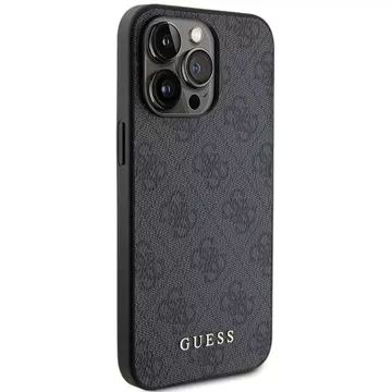 Originálne puzdro GUESS Hardcase GUHCP15LG4GFGR pre iPhone 15 PRO (4G kovové logo / sivé)