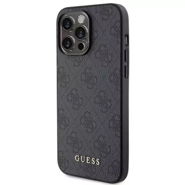 Originálne puzdro GUESS Hardcase GUHCP15LG4GFGR pre iPhone 15 PRO (4G kovové logo / sivé)