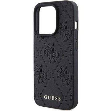 Originálne puzdro GUESS Hardcase GUHCP15LP4EPMK pre iPhone 15 PRO (prešívané 4G klasické / čierne)