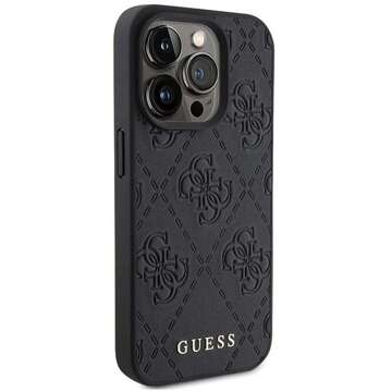 Originálne puzdro GUESS Hardcase GUHCP15LP4EPMK pre iPhone 15 PRO (prešívané 4G klasické / čierne)