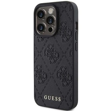 Originálne puzdro GUESS Hardcase GUHCP15LP4EPMK pre iPhone 15 PRO (prešívané 4G klasické / čierne)