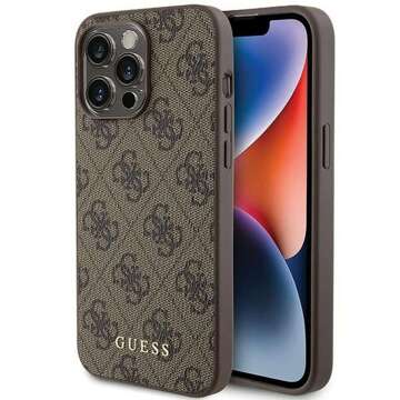 Originálne puzdro GUESS Hardcase GUHCP15XG4GFBR pre iPhone 15 PRO MAX (4G kovové logo / hnedé)